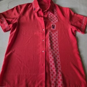 Playboy ❤️VINTAGE Rare Red Bowling Shirt, Soft Like Silk, XS/S, Bunny Logo 🐰